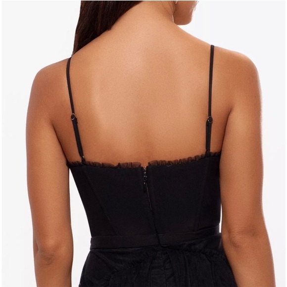 Betsy Adam Black Corsette Tiered Tulle Evening Gown NWT - Picture 5 of 9